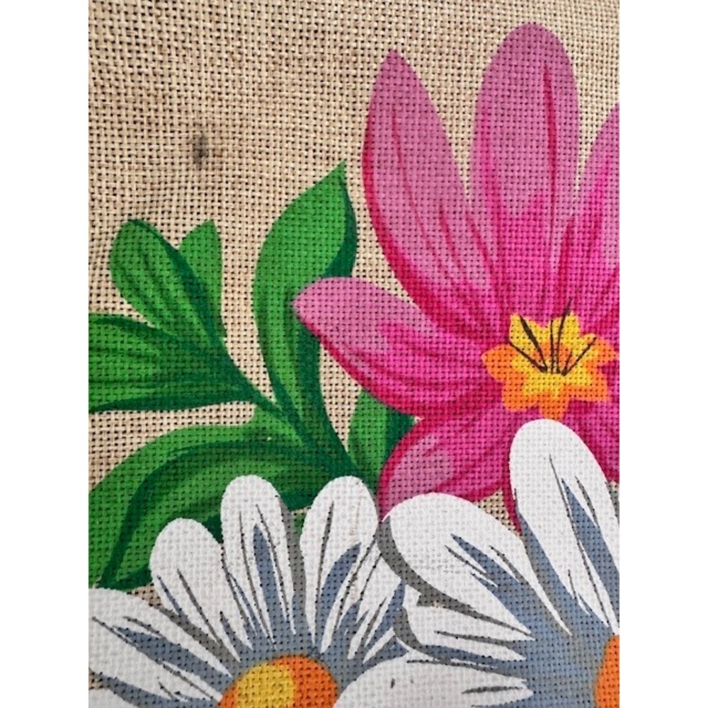 Monogram Letter K Burlap Garden Flag Mason Jar Floral Daisy Outdoor Decor - Picture 3 of 3